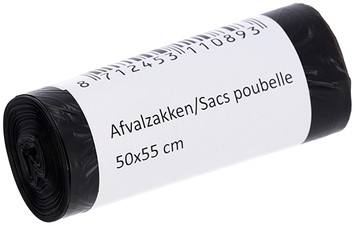 Afvalzak Cleaninq 50x55cm T15 25 liter zwart 50 stuks