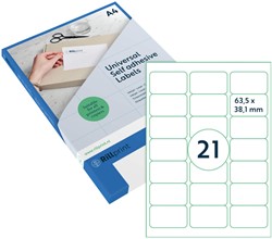 Etiket Rillprint A4 63,5x38,1mm transparant mat 25 vel 525 stuks 83205