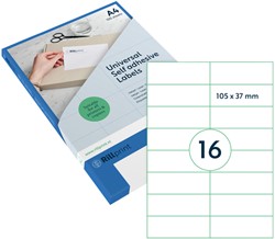 Etiket Rillprint A4 105x37mm transparant mat 25 vel 400 stuks