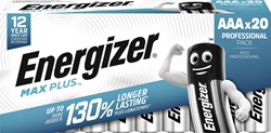 Batterij AAA Energizer Max Plus alkaline 20 stuks