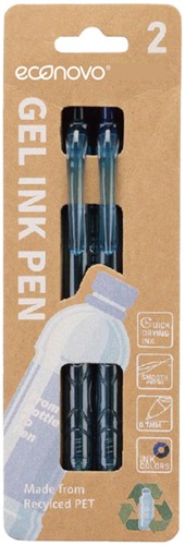 Gelschrijver Econovo 0.7mm blauw en zwart 2 stuks