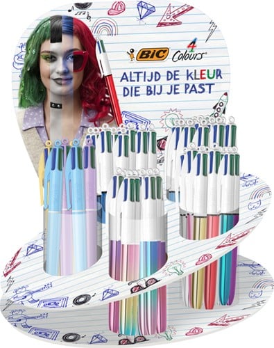 Balpen Bic 4-kleuren medium assorti