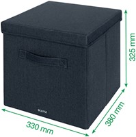 Opbergdoos Leitz Fabric gestoffeerd 330x325x380mm grijs 2 stuks-3
