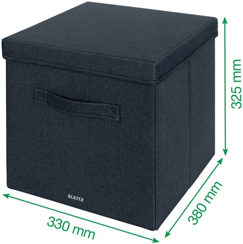 Opbergdoos Leitz Fabric gestoffeerd 330x325x380mm grijs 2 stuks-3