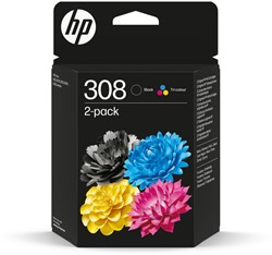 Inktcartridge HP 308 6L6S6UE zwart + 3 kleuren