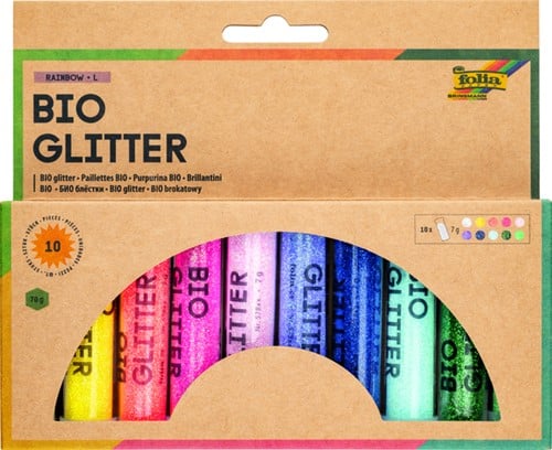 Glitterpoeder Bio Folia Rainbow 7 gram 10 stuks assorti