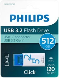 USB-stick Philips 512GB USB-C Click Ocean Blue