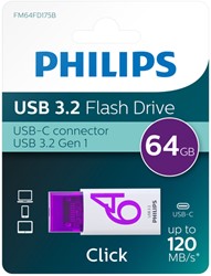 USB-stick Philips 64GB USB-C Click Magic Purple
