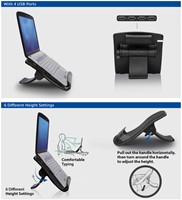 Laptop standaard ACT 6 standen 4-p hub zwart-2