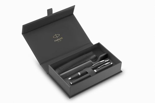 Balpen en vulpen Parker IM met etui CT M zwart