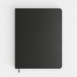 Notitieboek de KEMPEN large 171X220mm zachte kaft Ashblack - 192blz 90 grams chamois blanco papier