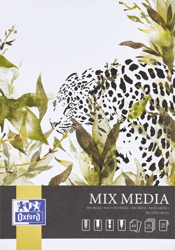 Tekenblok Oxford Mix Media A5 50 vel 225 grams
