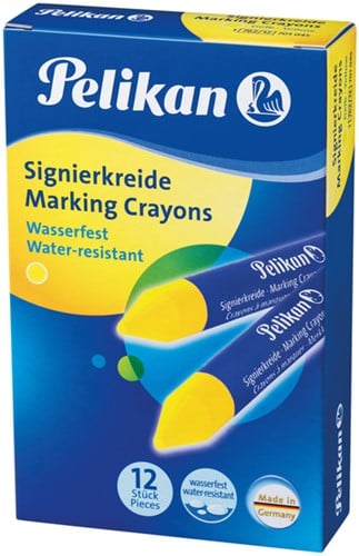 Markeerkrijt Pelikan 762/12 geel 12 stuks