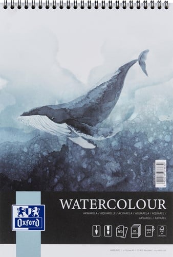 Aquarelblok Oxford Watercol A5 20 vel 300 grams spiraal