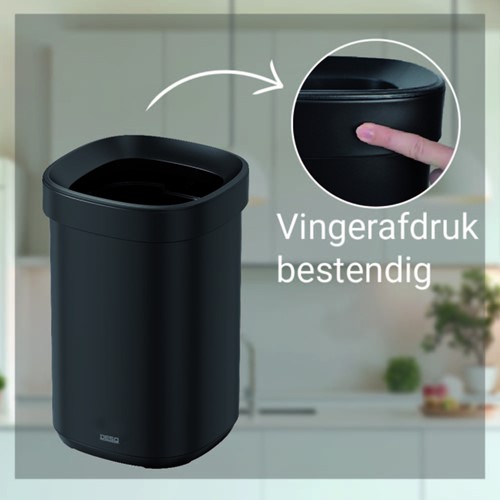 Afvalbak Desq open inworp 20 liter metaal zwart-2