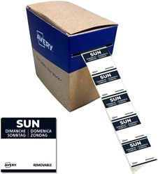 Etiket Avery HACCP zondag-zwart 25x25mm 1.000 stuks