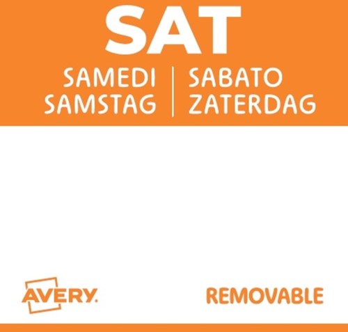 Etiket Avery HACCP zaterdag-oranje 25x25mm 1. 000 stuks-2