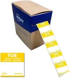 Etiket Avery HACCP dinsdag-geel 25x25mm 1.000 stuks