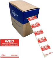 Etiket Avery HACCP woensdag-rood 25x25mm 1.000 stuks