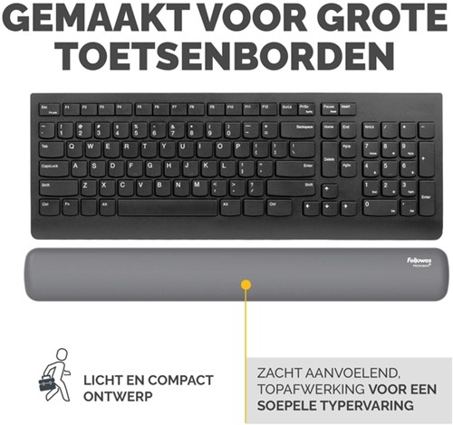 Polssteun toetsenbord Fellowes Breyta 6x47 cm grijs-3