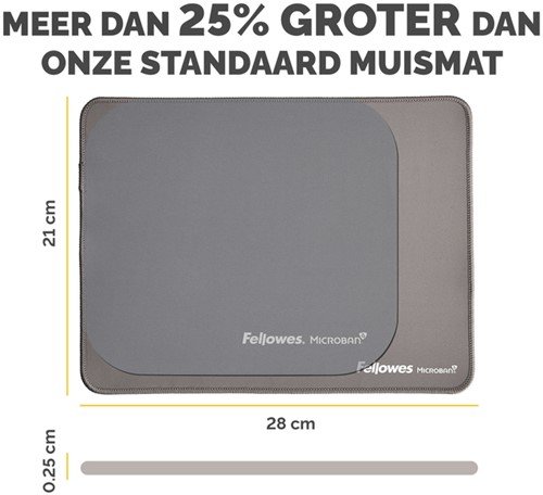Muismat Fellowes Breyta XL 280x210x25mm grijs-3