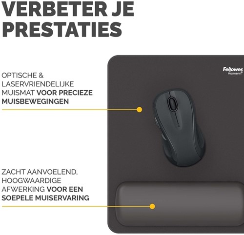 Muismat met polssteun Fellowes Breyta 240x200x17,5mm zwart-3