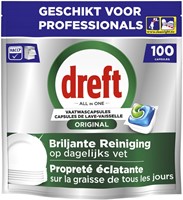 Vaatwastabletten Dreft All-in-1 professional Regular 100 stuks