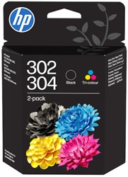 Inktcartridge HP 302/304 B82L1AE zwart + kleur