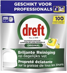 Vaatwastabletten Dreft All-in-one professional lemon 100 stuks