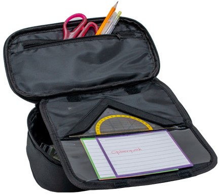 Schooletui GB SOHO Black XL 24x12cm bakmodel met rits zwart-3