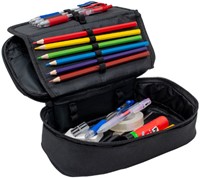Schooletui GB SOHO Black XL 24x12cm bakmodel met rits zwart-2