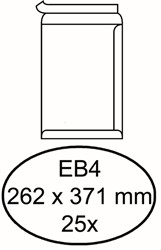 Akte envelop Hermes akte EB4 262x371mm zelfklevend wit 25 stuks