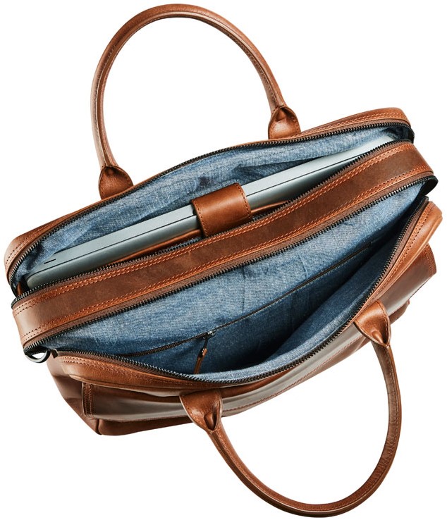 Leder laptoptas 2025