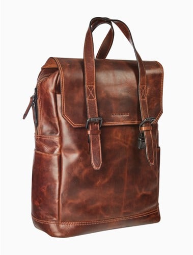 Laptoptas Rugzak Maverick The Original 15.6inch leder donkerbruin