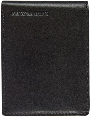 Portemonnee Maverick All Black lederen compact Billfold RFID zwart.