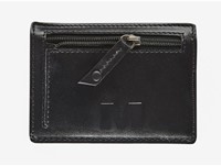 Pasjeshouder Maverick All Black RFID met rits rundsleder zwart-2
