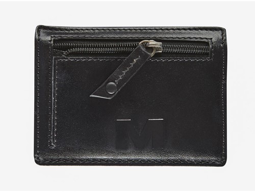 Pasjeshouder Maverick All Black RFID met rits rundsleder zwart-2