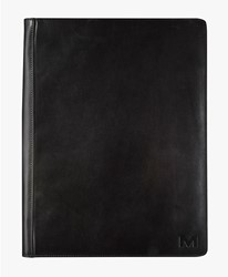 Schrijfmap Maverick All Black A4 met rits rundleer zwart