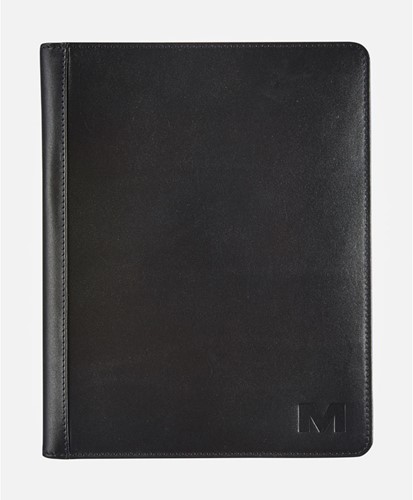 Schrijfmap Maverick All Black A5 18,5x22,5cm rundleer kleur zwart