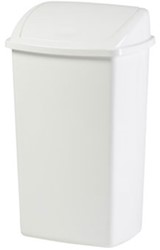 Afvalbak met swing deksel 50 liter wit