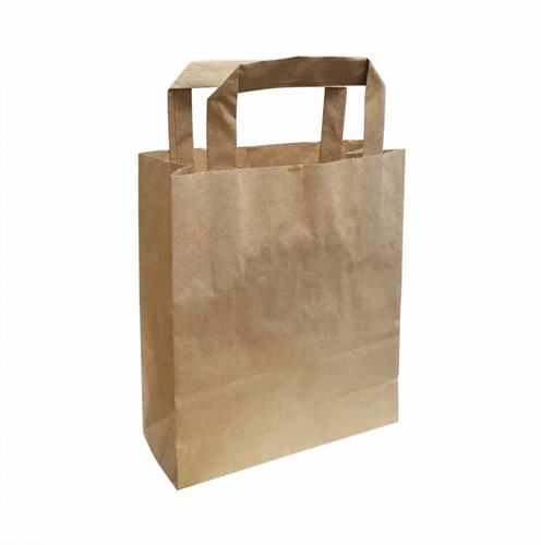 Draagtas 32x17x25cm kraftpapier bruin 70 grams 250 stuks