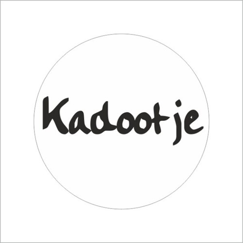 Cadeau etiket ø39mm wit met zwarte opdruk: 'Kadootje' rol 500 etiketten