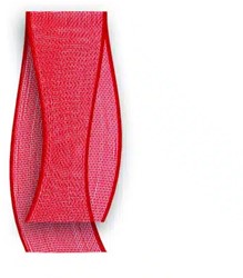 Cadeaulint 20mmx20meter Organza rood