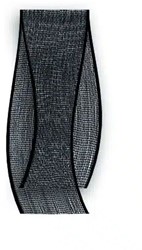 Cadeaulint 20mmx20meter Organza zwart