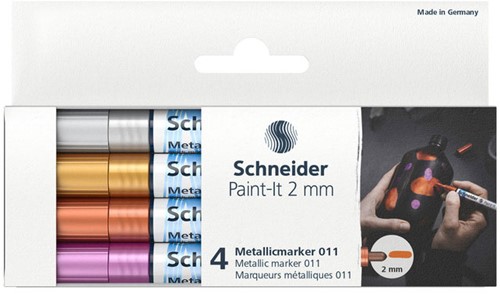 Metallic Marker Schneider Paint-it 011 2mm etui 4 stuks (1111501).