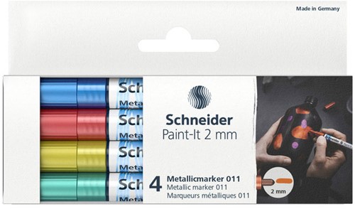 Metallic Marker Schneider Paint-it 011 2mm etui 4 stuks (1111502).
