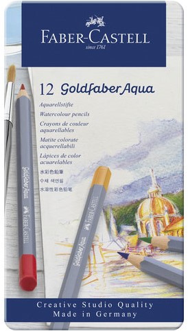 Aquarelpotlood Faber-Castell Goldfaber CS bliketui 12 stuks.