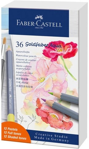 Aquarelpotlood Faber-Castell Goldfaber doos 36-delig assorti