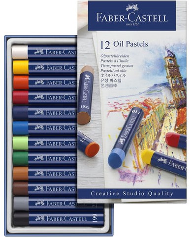 Oliepastels Faber-Castell Goldfaber 12-delig assorti