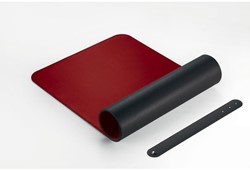 Bureau onderlegger Sigel oprolbaar 80x30cm zwart-rood